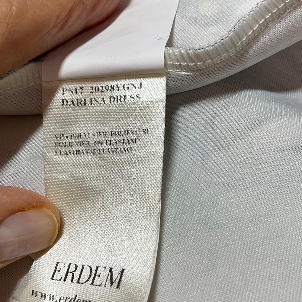 ERDEM Darlina Yuki Garden Neoprene Jersey Dress Exposed Back Zip Ruffle Hem 8 - Picture 10 of 13